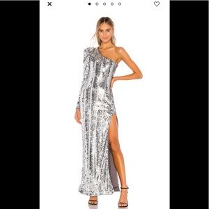 Michael Costello x REVOLVE Hudson Gown in Silver